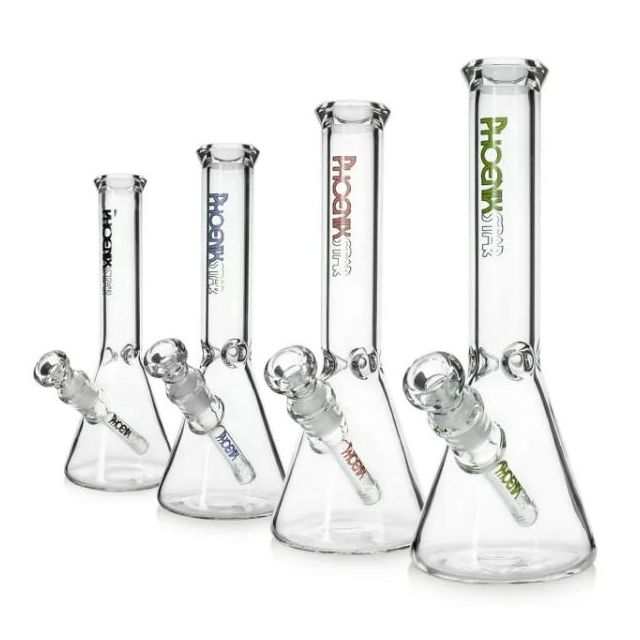 10" Heavy Duty Clear Glass Beaker Water Pipe with Ice Catcher Thinner Neck