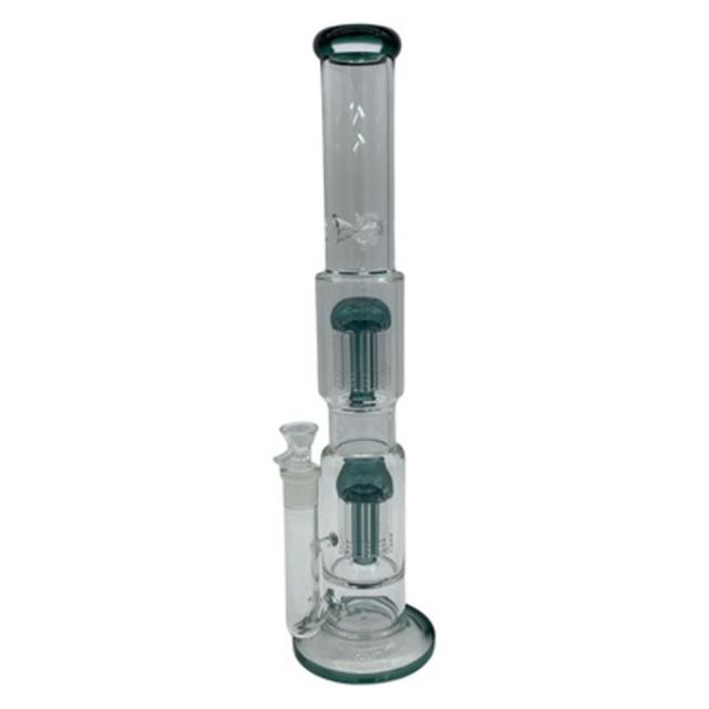 17.5 inch Straight Glass Water Pipe with Stacked Percolator