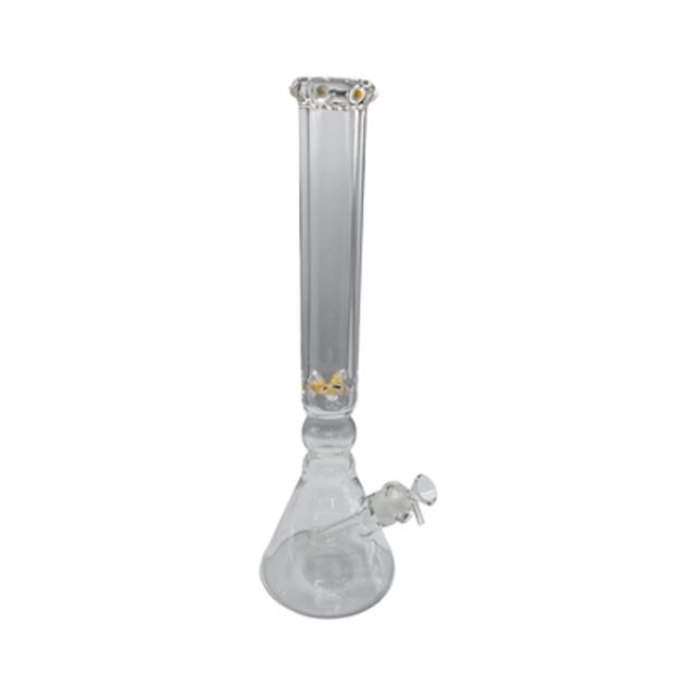 18.5" Heavy Duty Glass Beaker Water Pipe with Ice Catcher and Color Accent