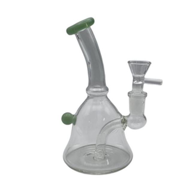6.5" Clear Bell Shaped Glass Water Pipe with Percolator