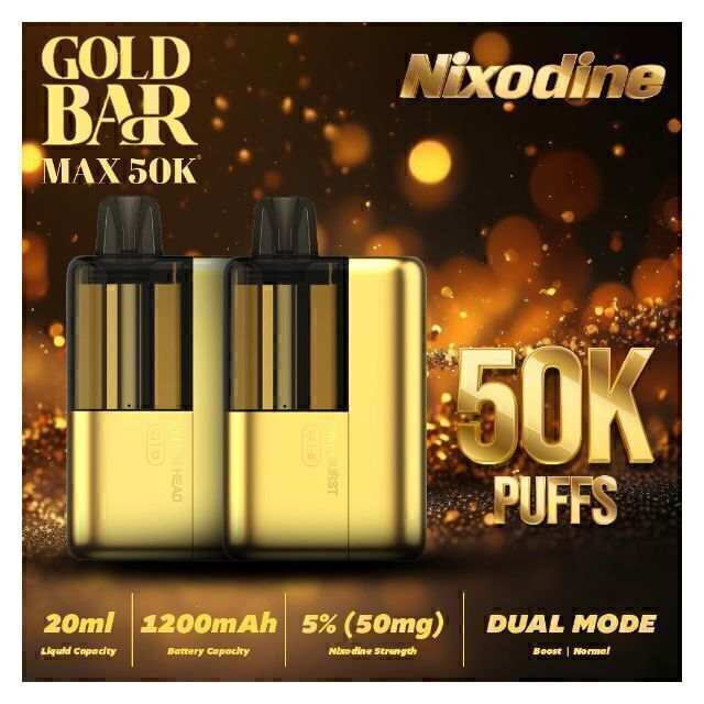 Gold Bar Max Nixodine 50,000 Puffs Disposable Kit