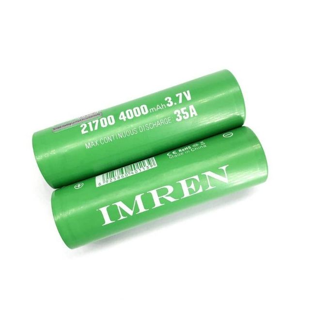 Imren 21700 4000mAh 35A 3.7v Green Battery 2-Pack