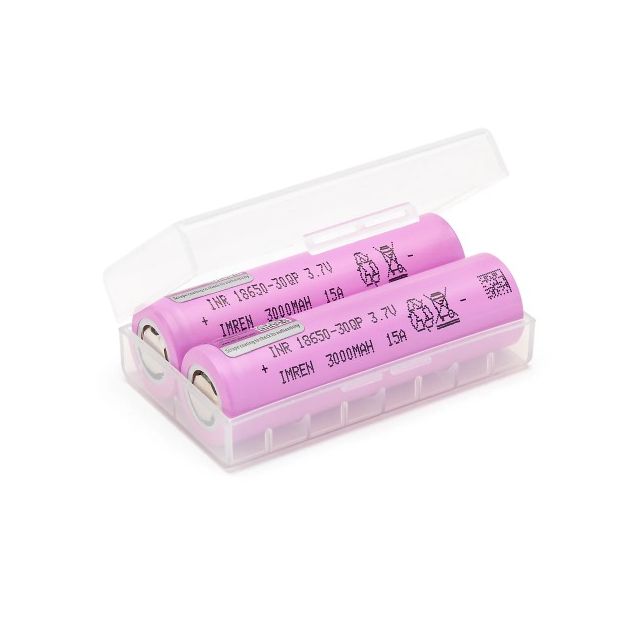 IMREN 3000mAh 18650-30QP 15A 3.7V Battery 2-Pack