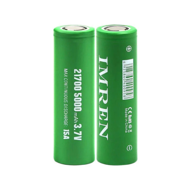 Best Deal Imren 5000mAh Green 21700 15A IMR 3.7v Battery 2 Pack
