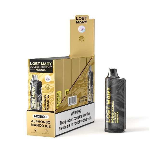Lost Mary Black Edition Mo5000 5 Pack Flavors Alphonso Mango Ice