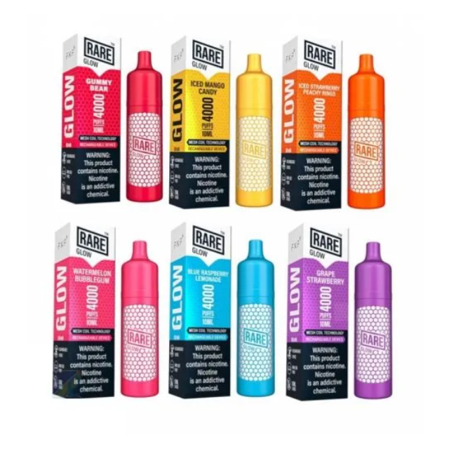Rare Glow 4000 Puffs 50mg 10mL Disposable w/ Mesh Coil