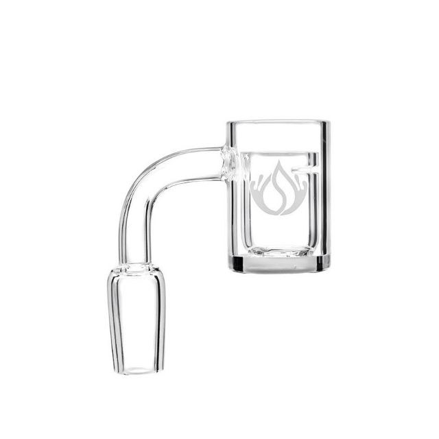 Social Glass Flat Top 25mm Thick Base Slitted Insert Cup Quartz Banger 14mm