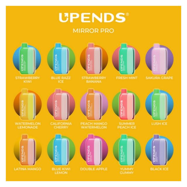 UPENDS Mirror Pro 12000 Puffs Recharge Vape Blue Razz Ice California Cherry Latina Mango