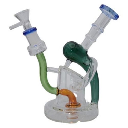 7" Recycler Multi Color Glass Water Pipe
