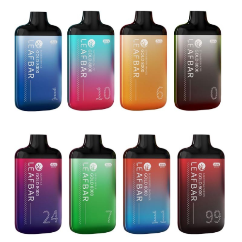 Leaf Bar GOLD 8000 Puffs 50mg 16mL Disposable w/ Dura Mesh Coil *Display of 5*