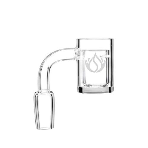 Social Glass Flat Top 25mm Thick Base Slitted Insert Cup Quartz Banger 14mm