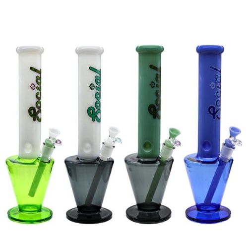 Social Glass SLAYER Slyme Dual-Colored Cone Waterpipe 14mm
